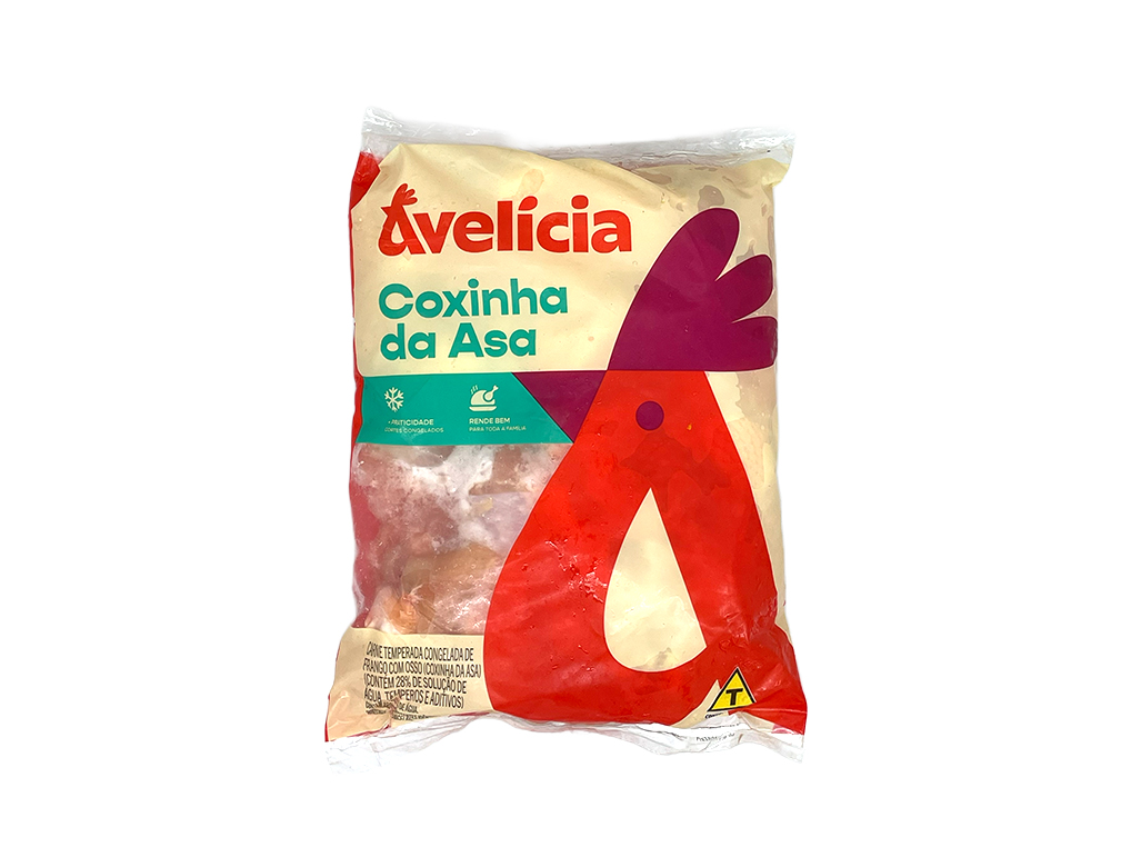 COXINHAS DAS ASAS DE FRANGO CONGELADAS TEMPERADAS AVELÍCIA (CX 20 KG)